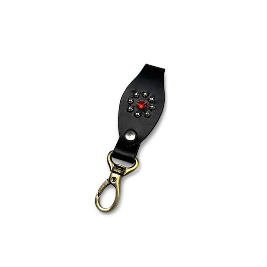 Leather Studded Keychain